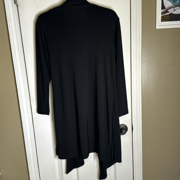 PerSeption Concept Black Sleek Long Sleeve Side Slit Cardigan Size Small - Picture 7 of 7